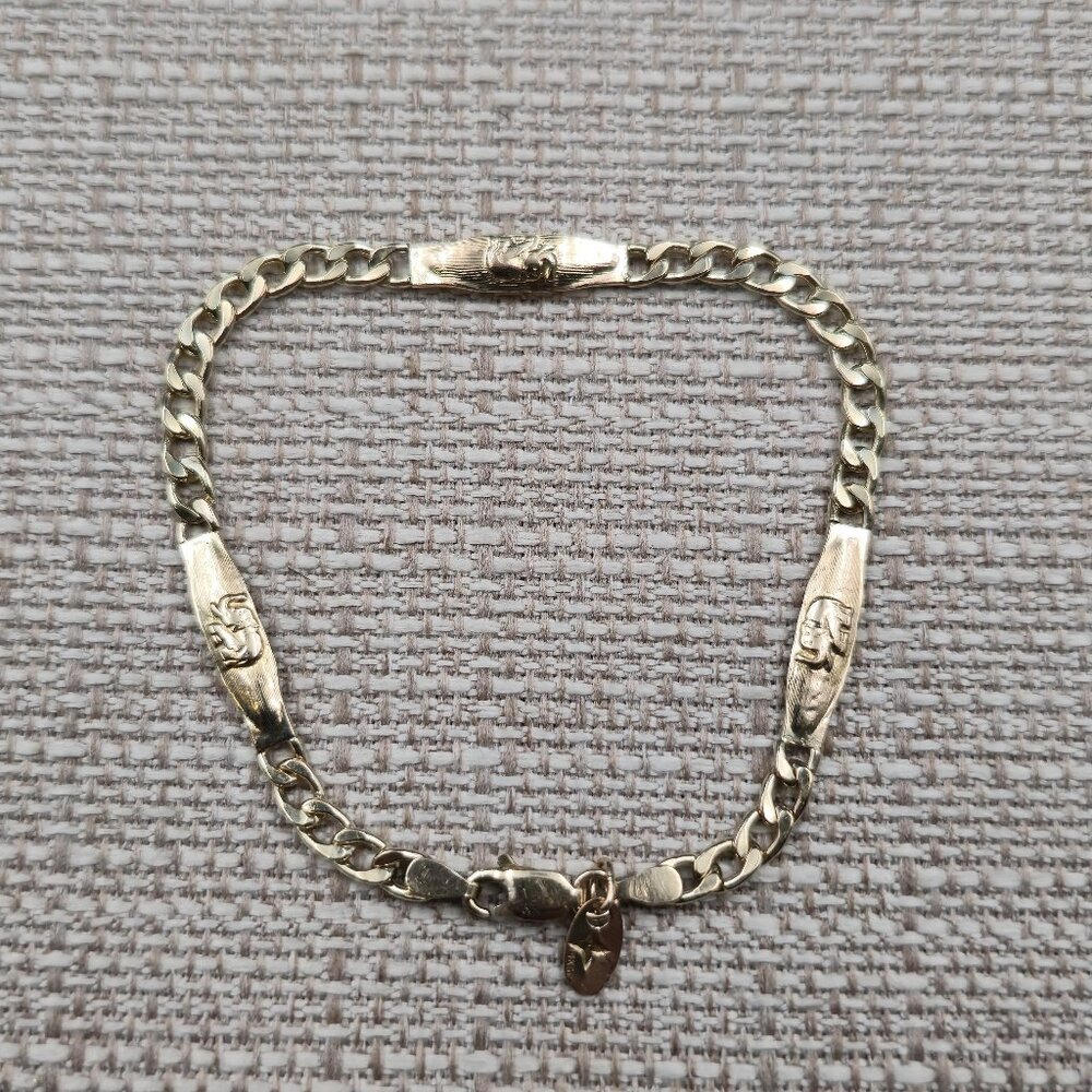 7.5 Inch 14k Gold Filled Elephant Animal Chain Bracelet A7234